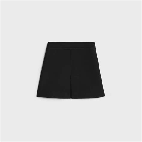 CELINE Trapeze mini skirt in double faced wool twill